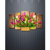 Tranh treo tường bộ giỏ hoa Tulip DH829A (kích thước 110x70cm)
